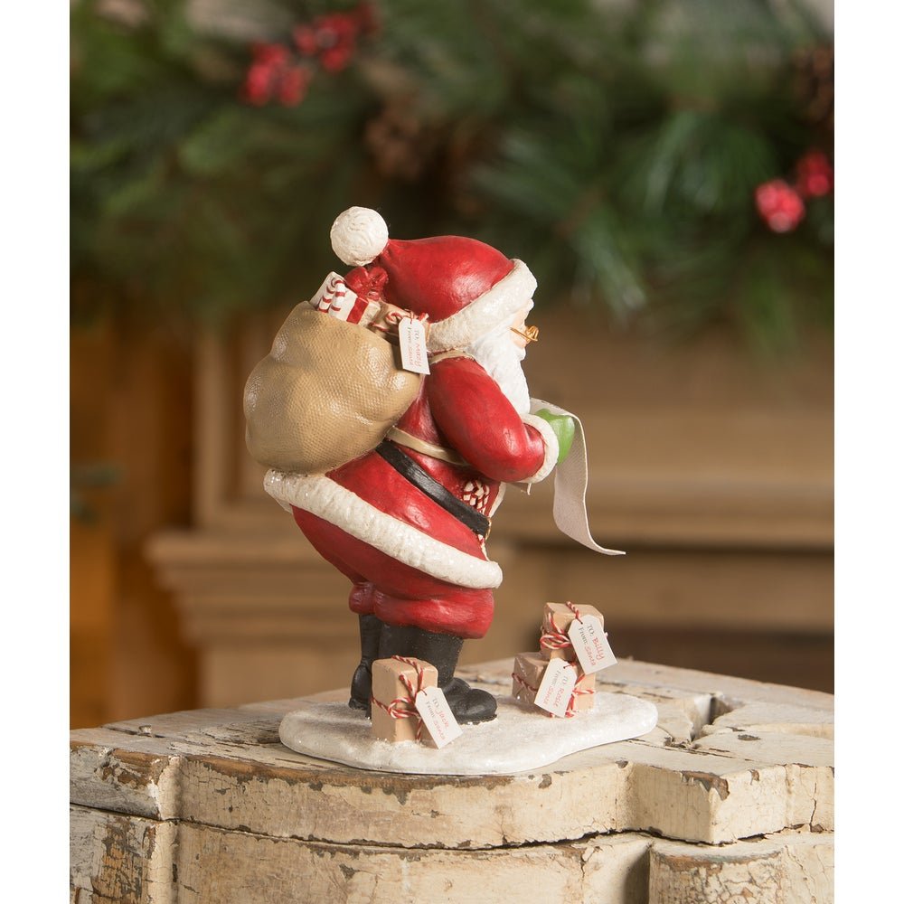 Bethany Lowe Christmas Checking it Twice Santa TD2137 - The Primitive Pineapple Collection