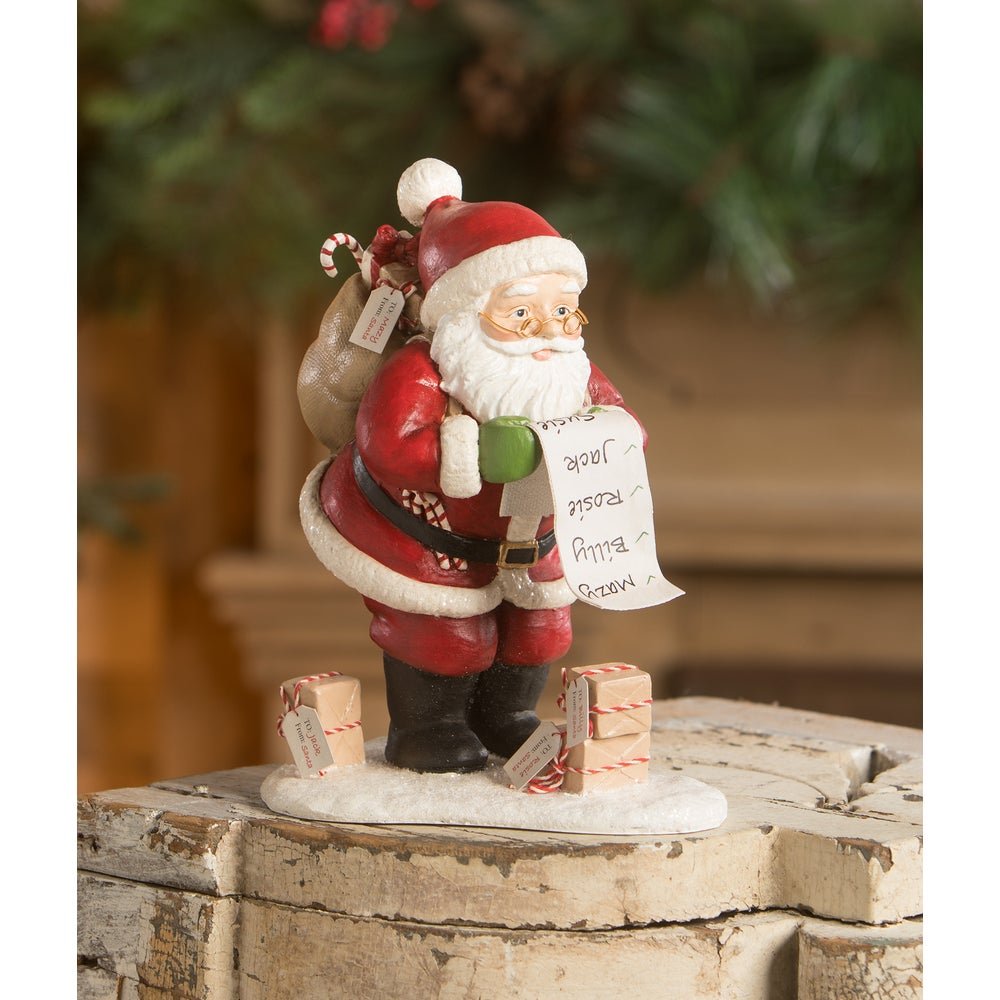 Bethany Lowe Christmas Checking it Twice Santa TD2137 - The Primitive Pineapple Collection