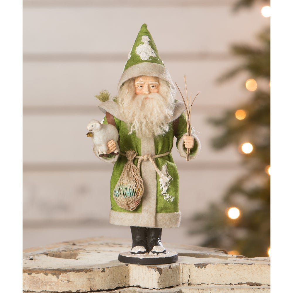 Bethany Lowe Christmas Vintage Santa in Green 9.75" TD2146 - The Primitive Pineapple Collection