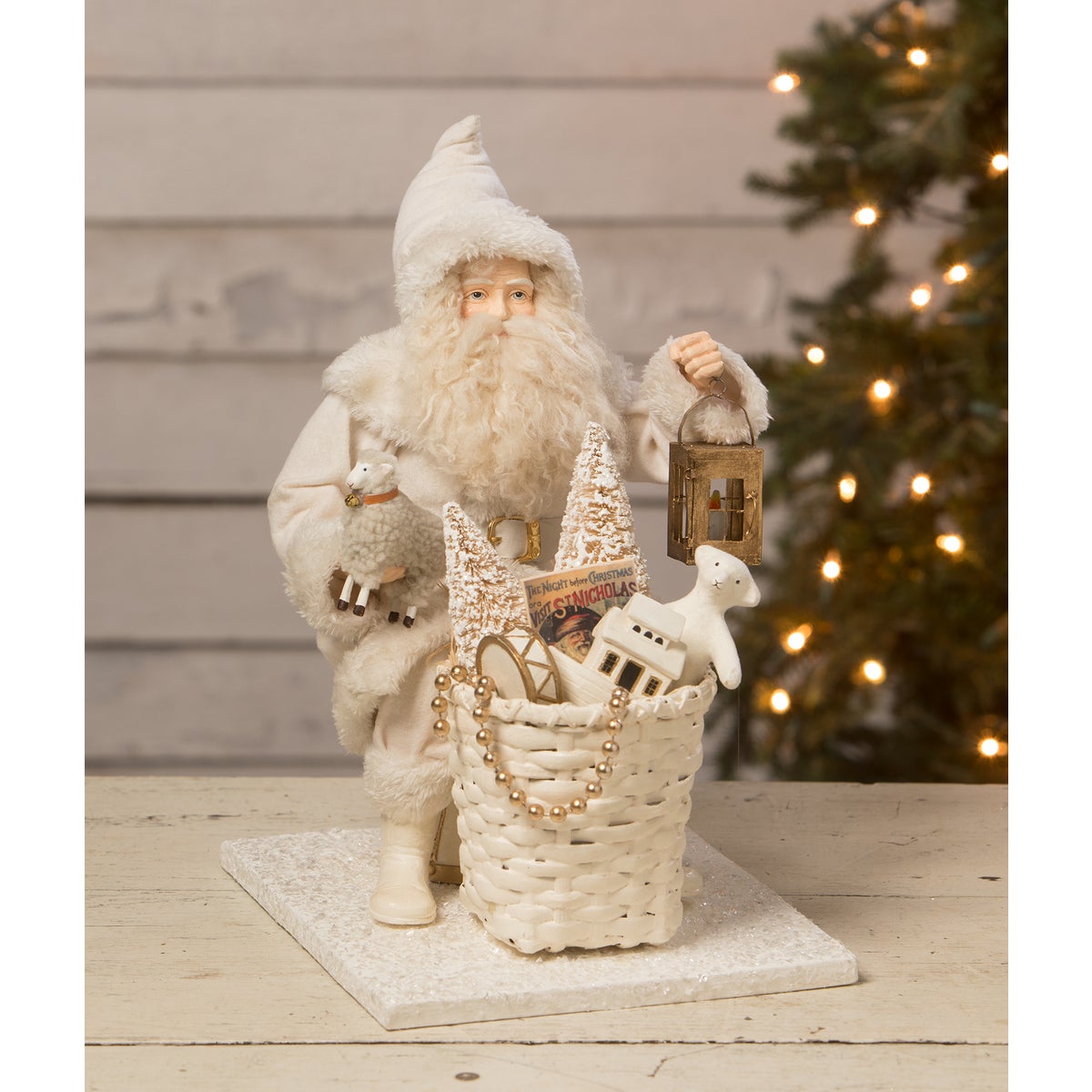 Bethany Lowe Christmas Winter Wishes Santa w/ Basket of Toys TD2148 - The Primitive Pineapple Collection