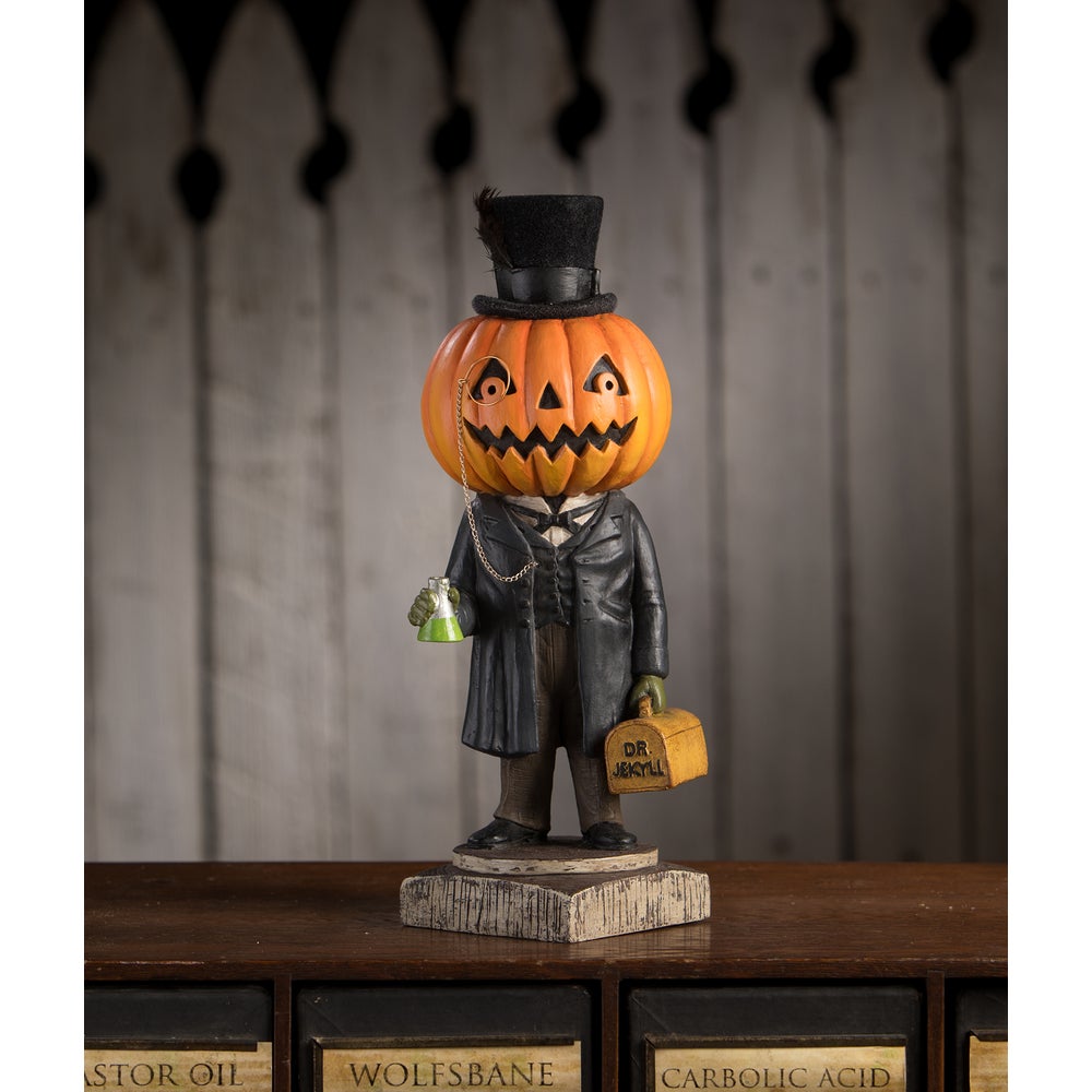 Bethany Lowe Halloween Pumpkin Head Jekyll TD3145 - The Primitive Pineapple Collection