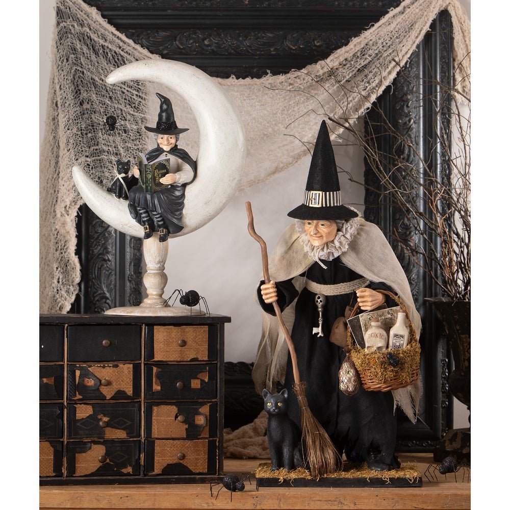 Bethany Lowe Halloween Hildegard with Potion Basket TD4144 - The Primitive Pineapple Collection