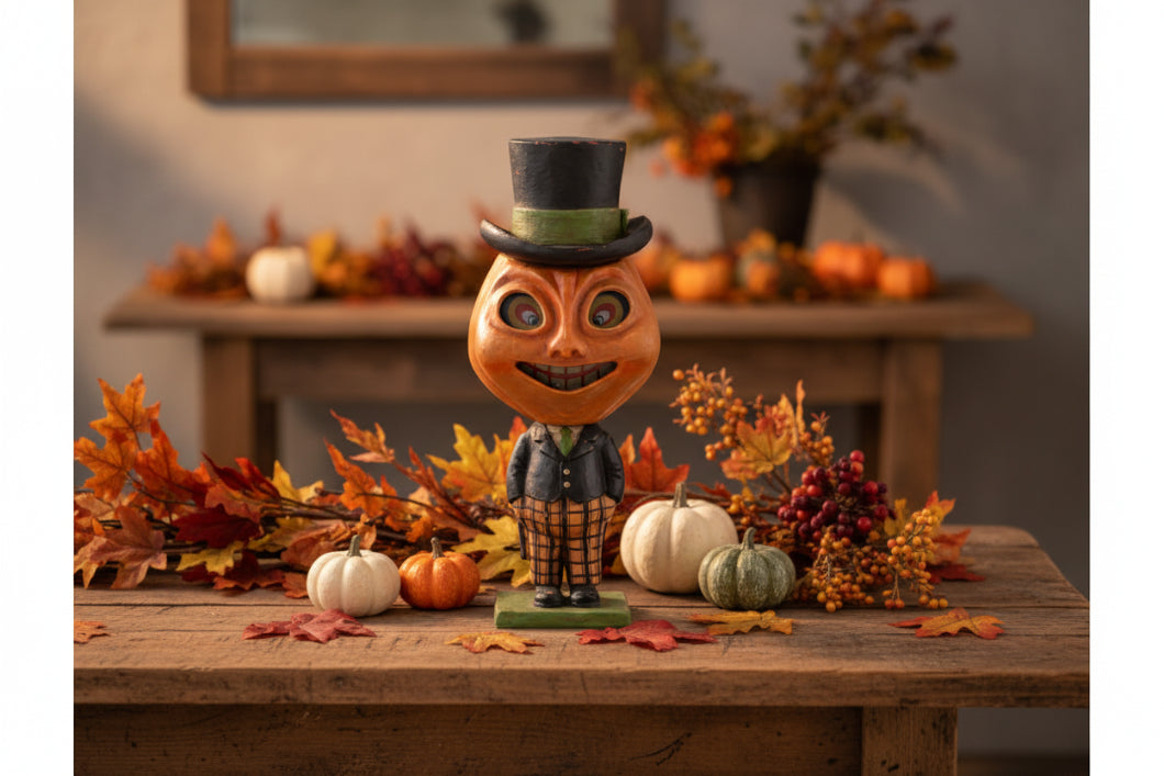 Bethany Lowe Halloween Dashing Peter Pumpkinhead TD4151 - The Primitive Pineapple Collection