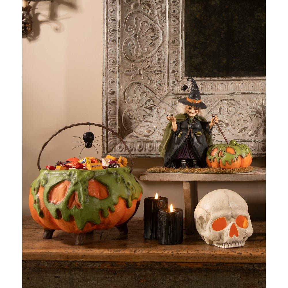 Bethany Lowe Halloween Poison Pumpkin Cauldron TD4160 - The Primitive Pineapple Collection