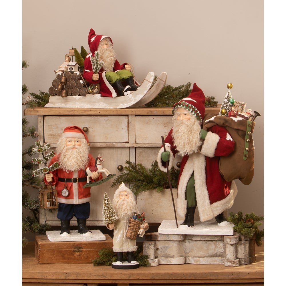 Bethany Lowe Christmas Small Santa with Toy Basket TD4182 - The Primitive Pineapple Collection