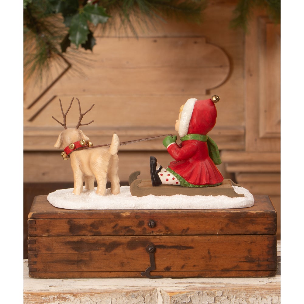 Bethany Lowe Christmas Clare with Puppy TD4192 - The Primitive Pineapple Collection