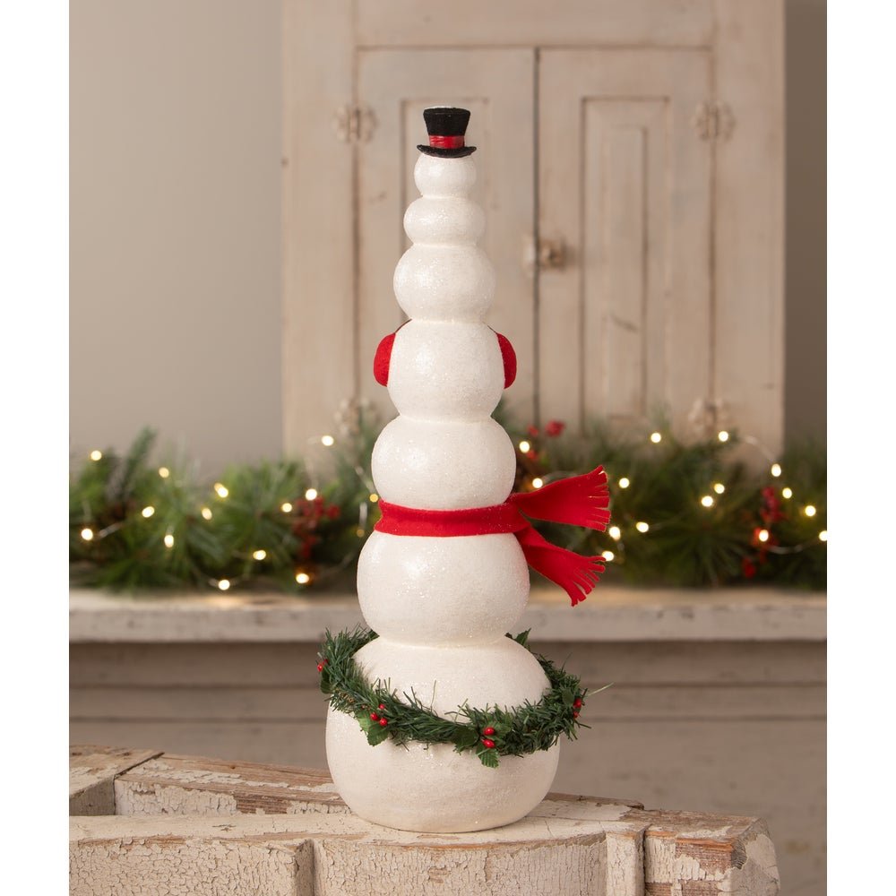 Bethany Lowe Christmas Happy Snowman Stack TD4194 - The Primitive Pineapple Collection