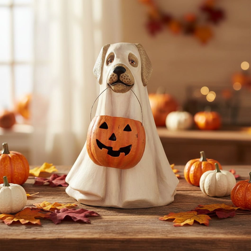 Bethany Lowe Halloween 19.5" Large Ghost Dog TD5046 - The Primitive Pineapple Collection