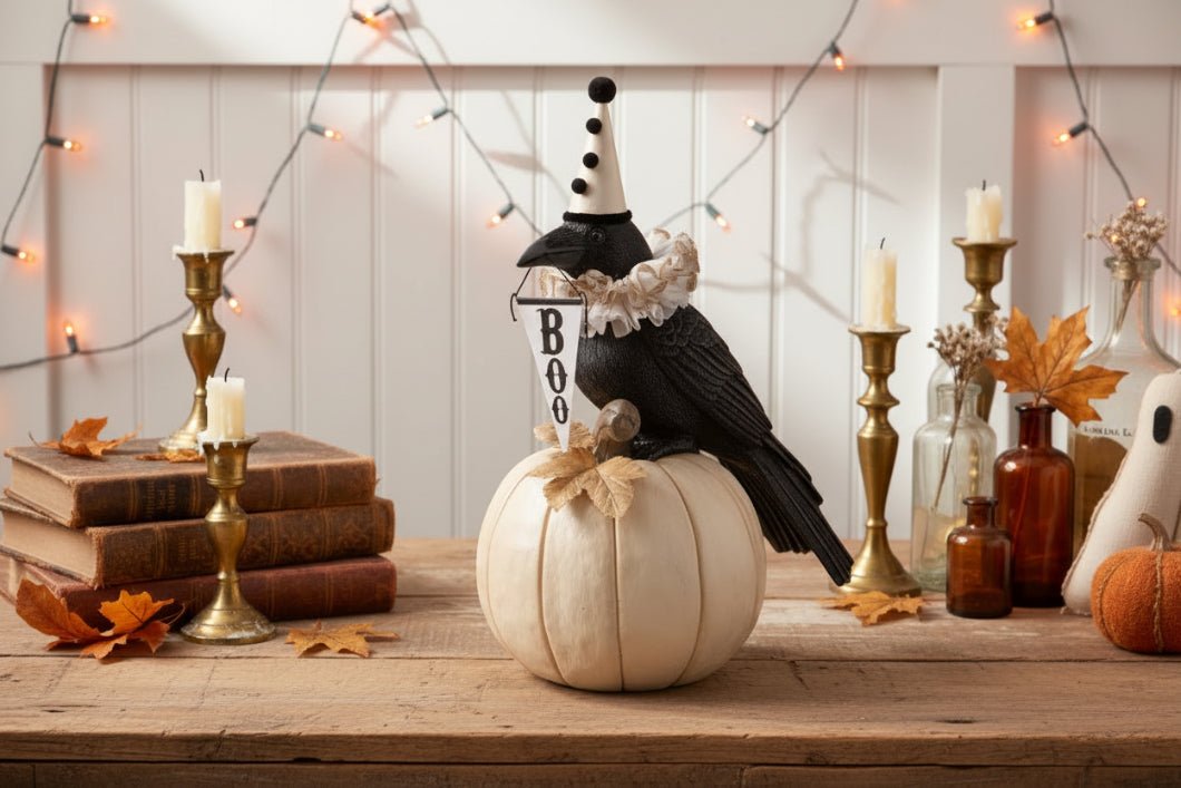 Bethany Lowe Halloween 16" Midnight Messenger Crow TD5151 - The Primitive Pineapple Collection