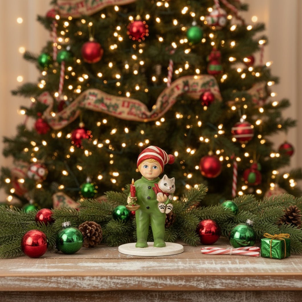 Bethany Lowe Christmas Noah with Cat TD5176 - The Primitive Pineapple Collection