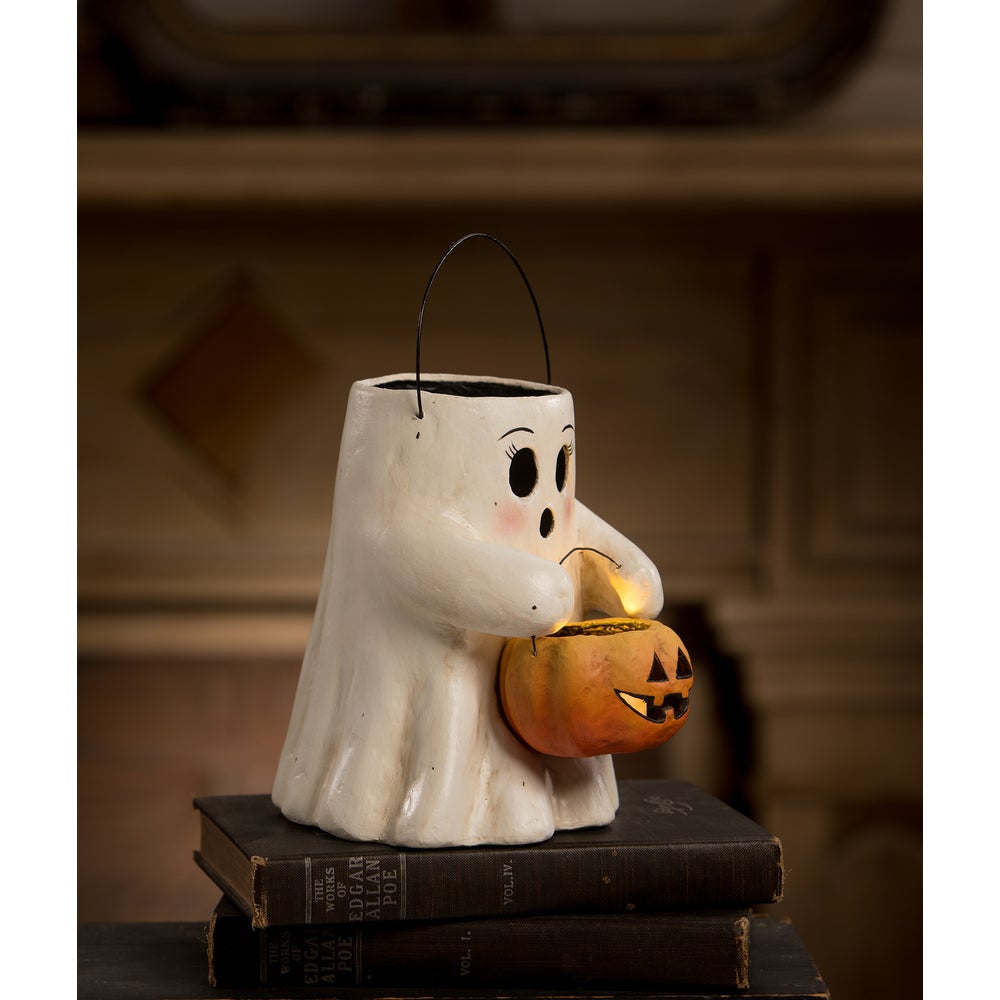 Bethany Lowe Halloween Sweet Boo With Pumpkin Bucket TJ2310 - The Primitive Pineapple Collection