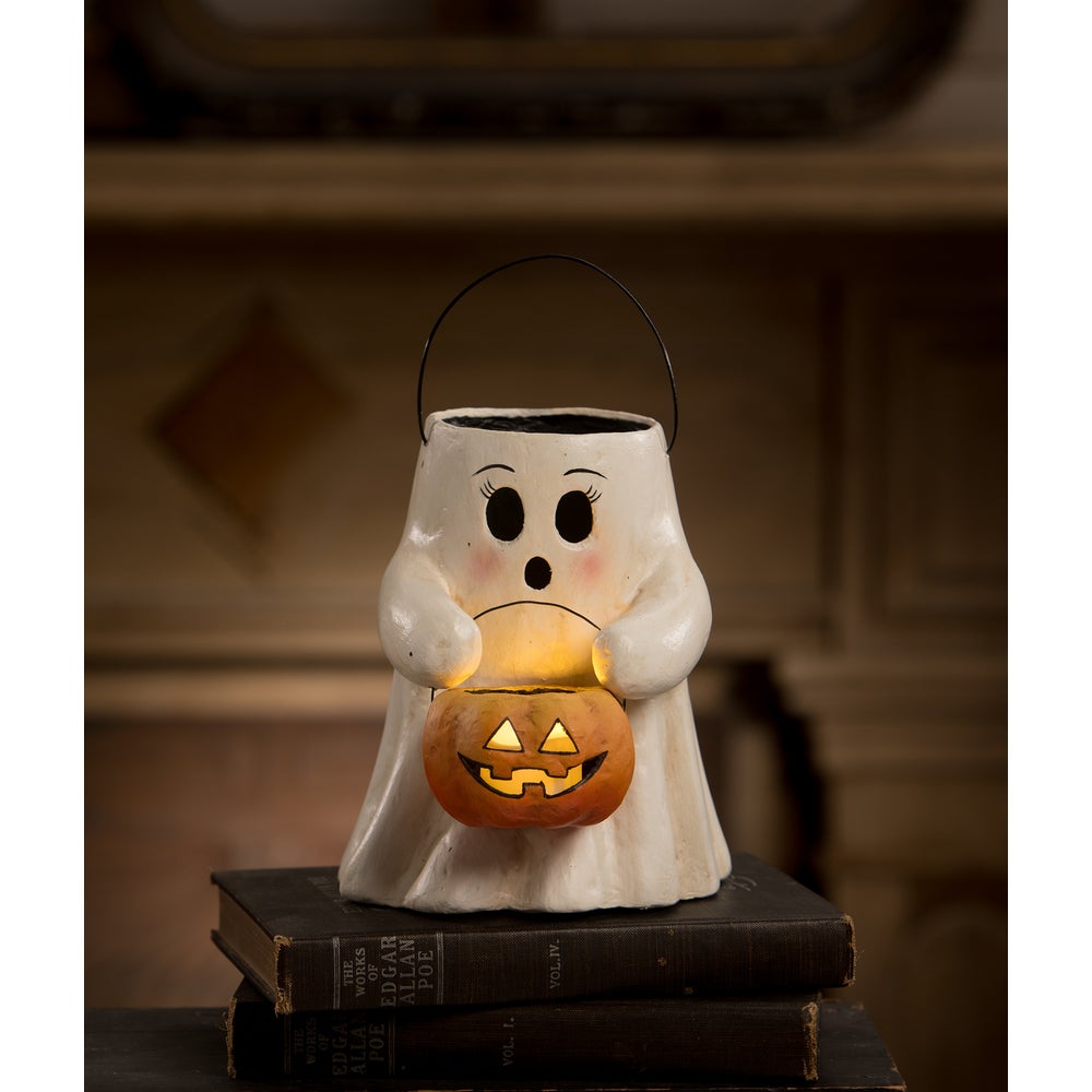 Bethany Lowe Halloween Sweet Boo With Pumpkin Bucket TJ2310 - The Primitive Pineapple Collection