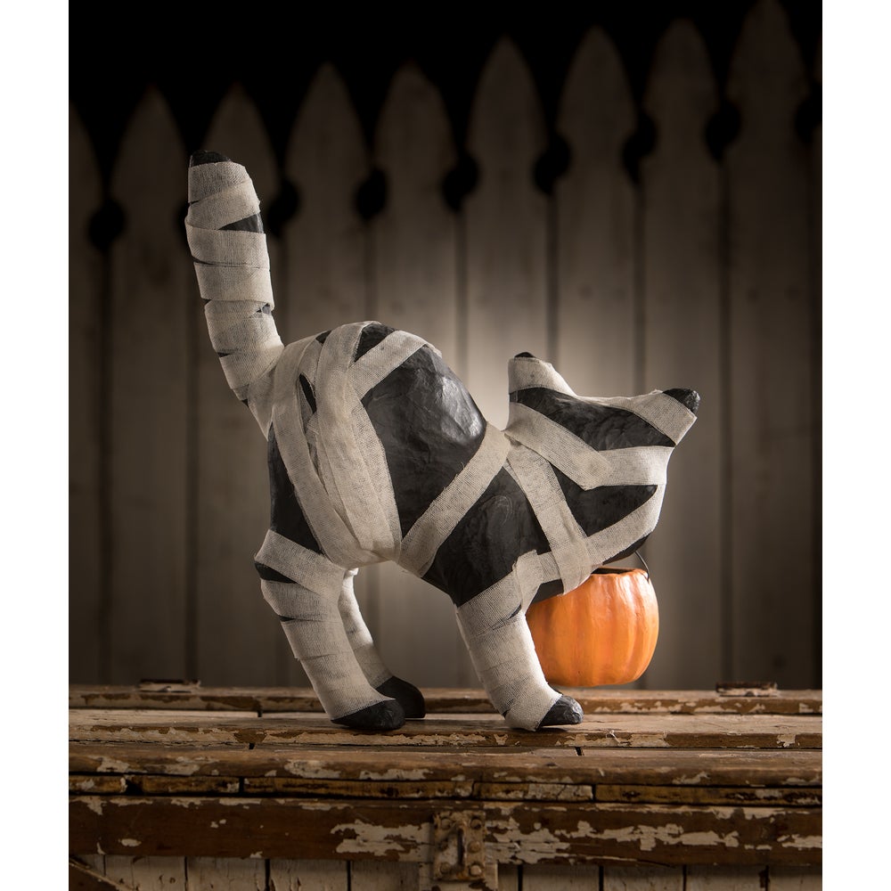 Bethany Lowe Halloween Mummy Kitty Figurine TJ2321 - The Primitive Pineapple Collection