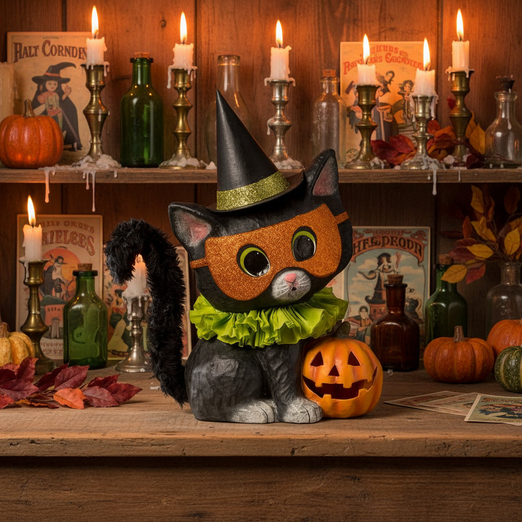Bethany Lowe Halloween 17.75" Halloween Kitty Binks TJ3303 - The Primitive Pineapple Collection
