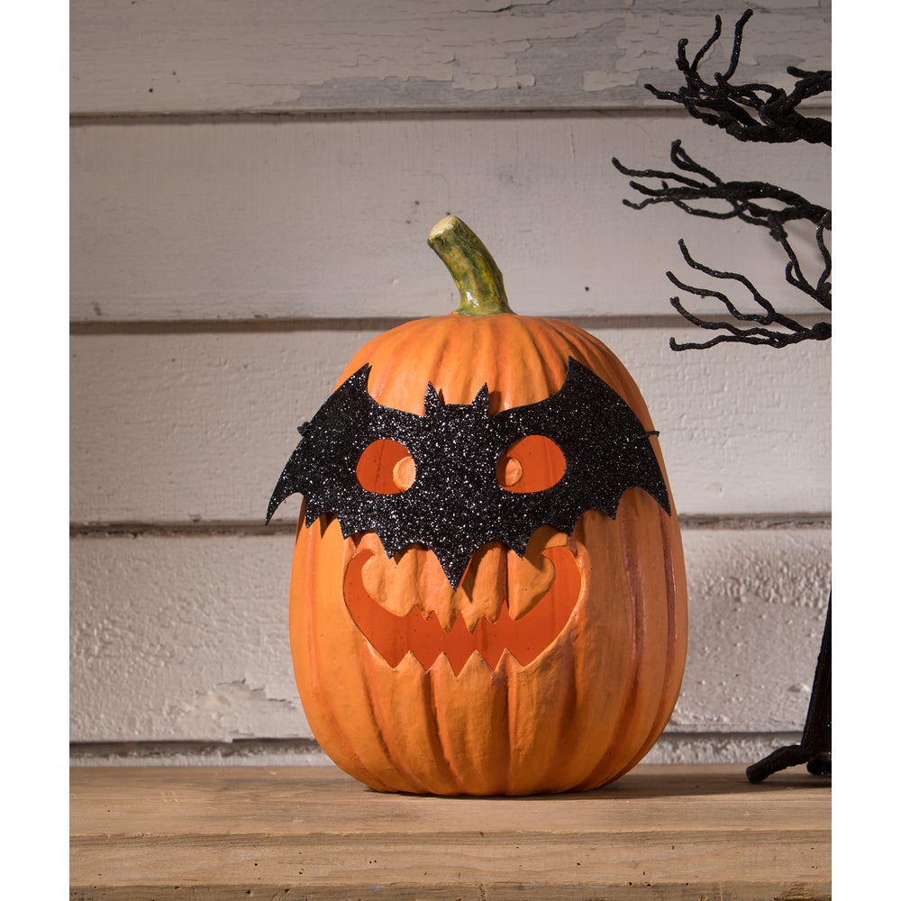 Bethany Lowe Halloween Bat Masquerade Pumpkin TJ3306 - The Primitive Pineapple Collection