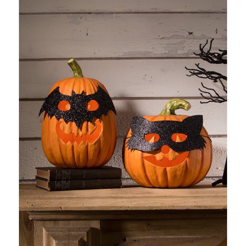 Bethany Lowe Halloween Cat Masquerade Pumpkin TJ3307 - The Primitive Pineapple Collection