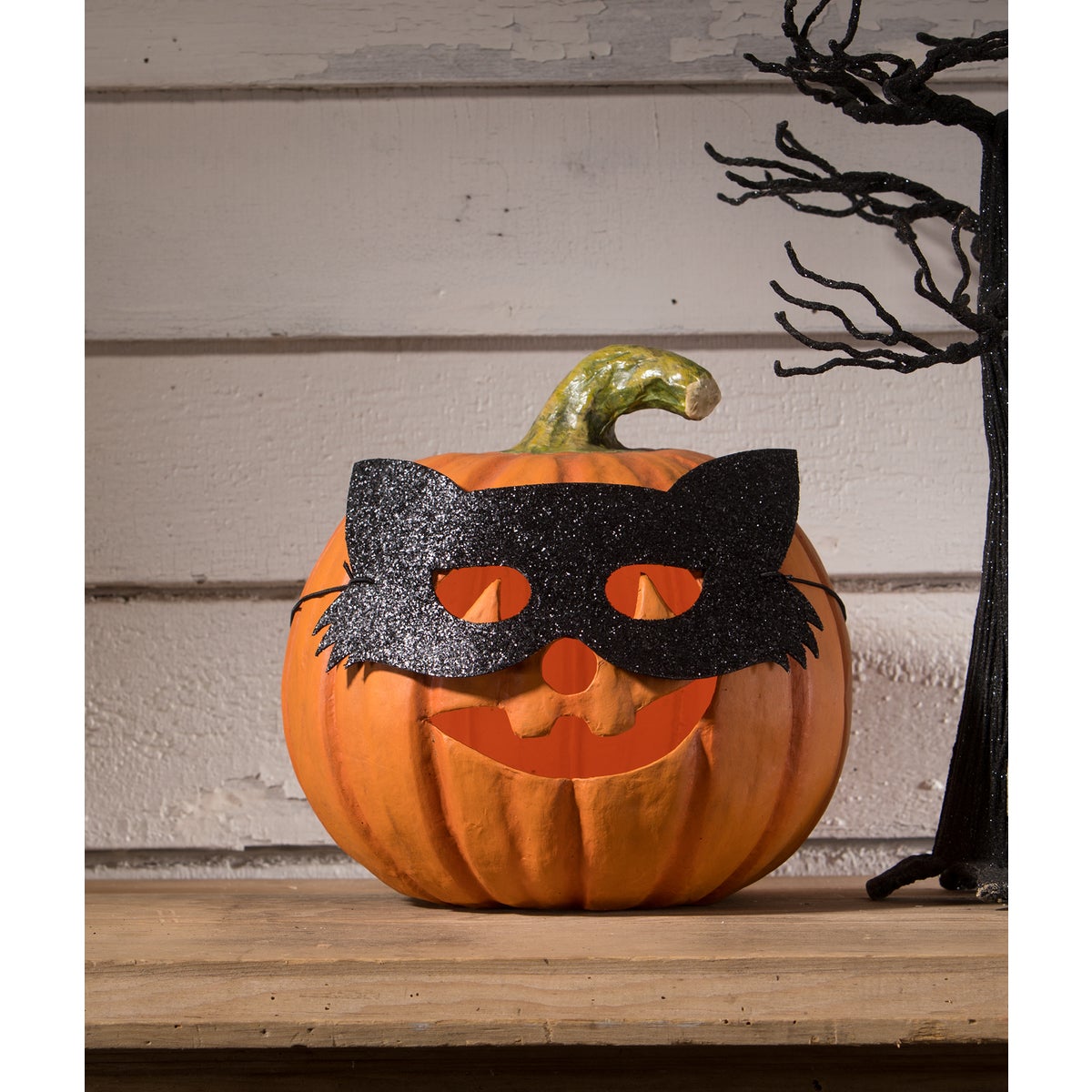 Bethany Lowe Halloween Cat Masquerade Pumpkin TJ3307 - The Primitive Pineapple Collection