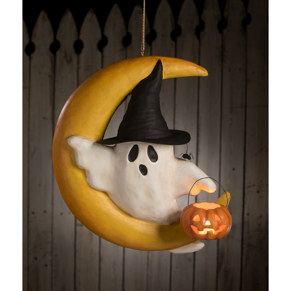 Bethany Lowe Halloween Ghoulish Moon Paper Mache TJ3311 - The Primitive Pineapple Collection