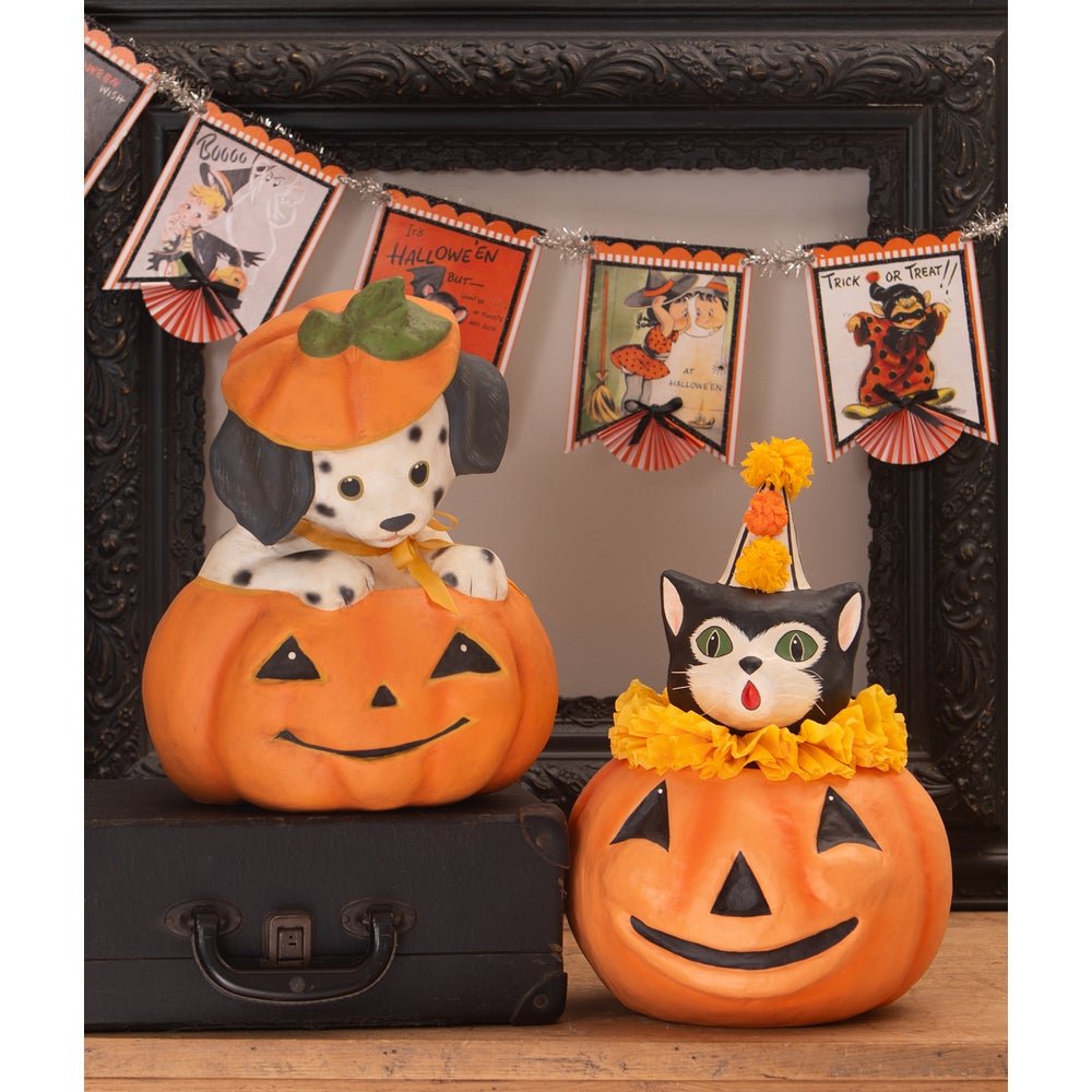 Bethany Lowe Halloween Poppy Puppy in Pumpkin TJ4304 - The Primitive Pineapple Collection