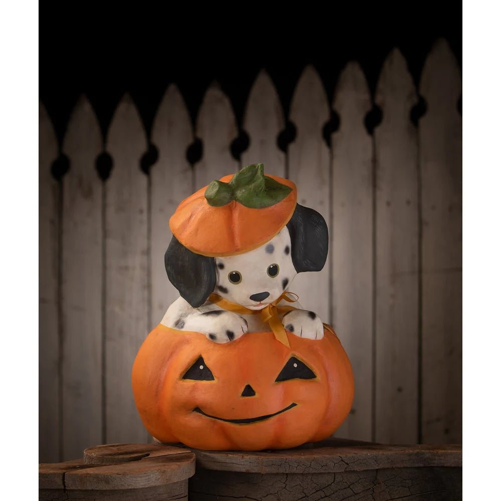 Bethany Lowe Halloween Poppy Puppy in Pumpkin TJ4304 - The Primitive Pineapple Collection