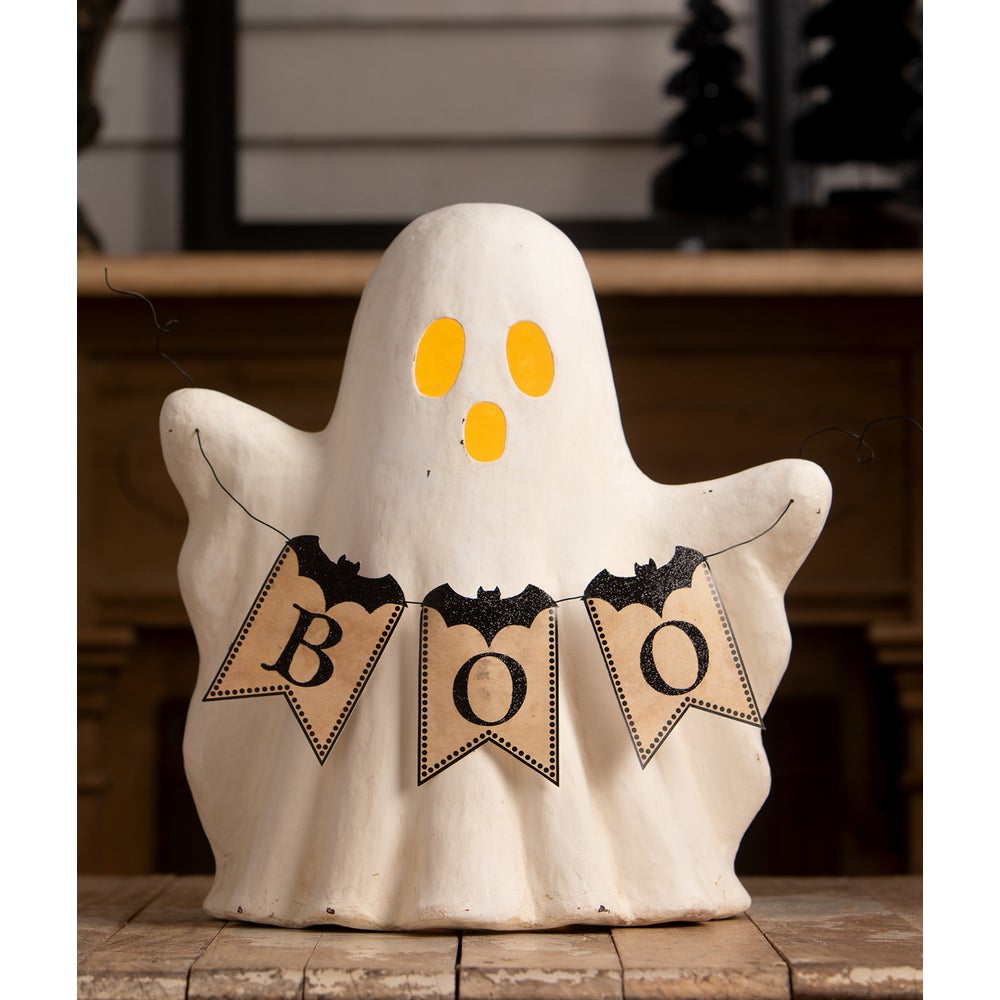 Bethany Lowe Halloween Ghost with Boo Garland TJ4306 - The Primitive Pineapple Collection
