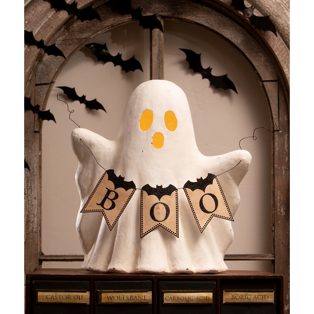 Bethany Lowe Halloween Ghost with Boo Garland TJ4306 - The Primitive Pineapple Collection