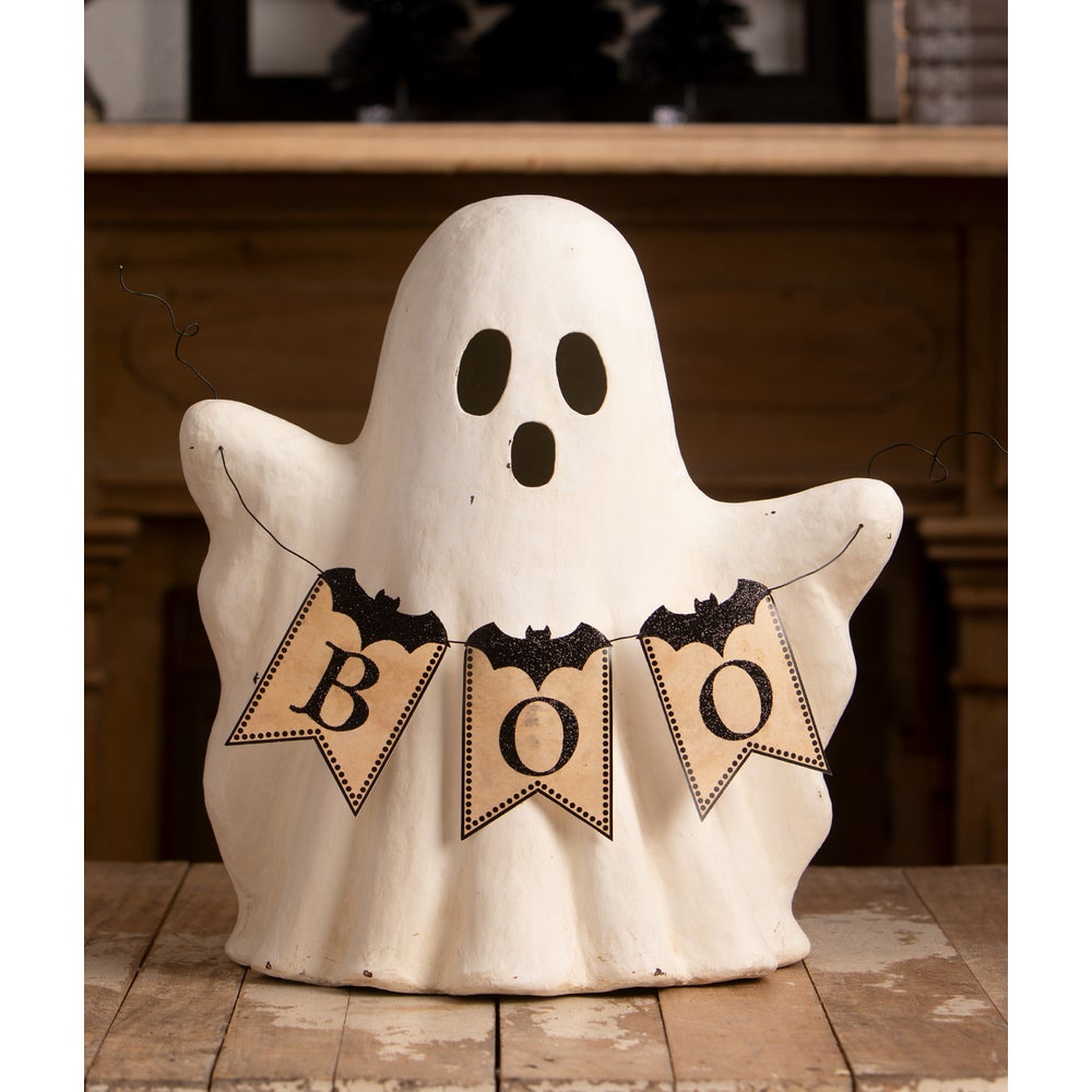 Bethany Lowe Halloween Ghost with Boo Garland TJ4306 - The Primitive Pineapple Collection