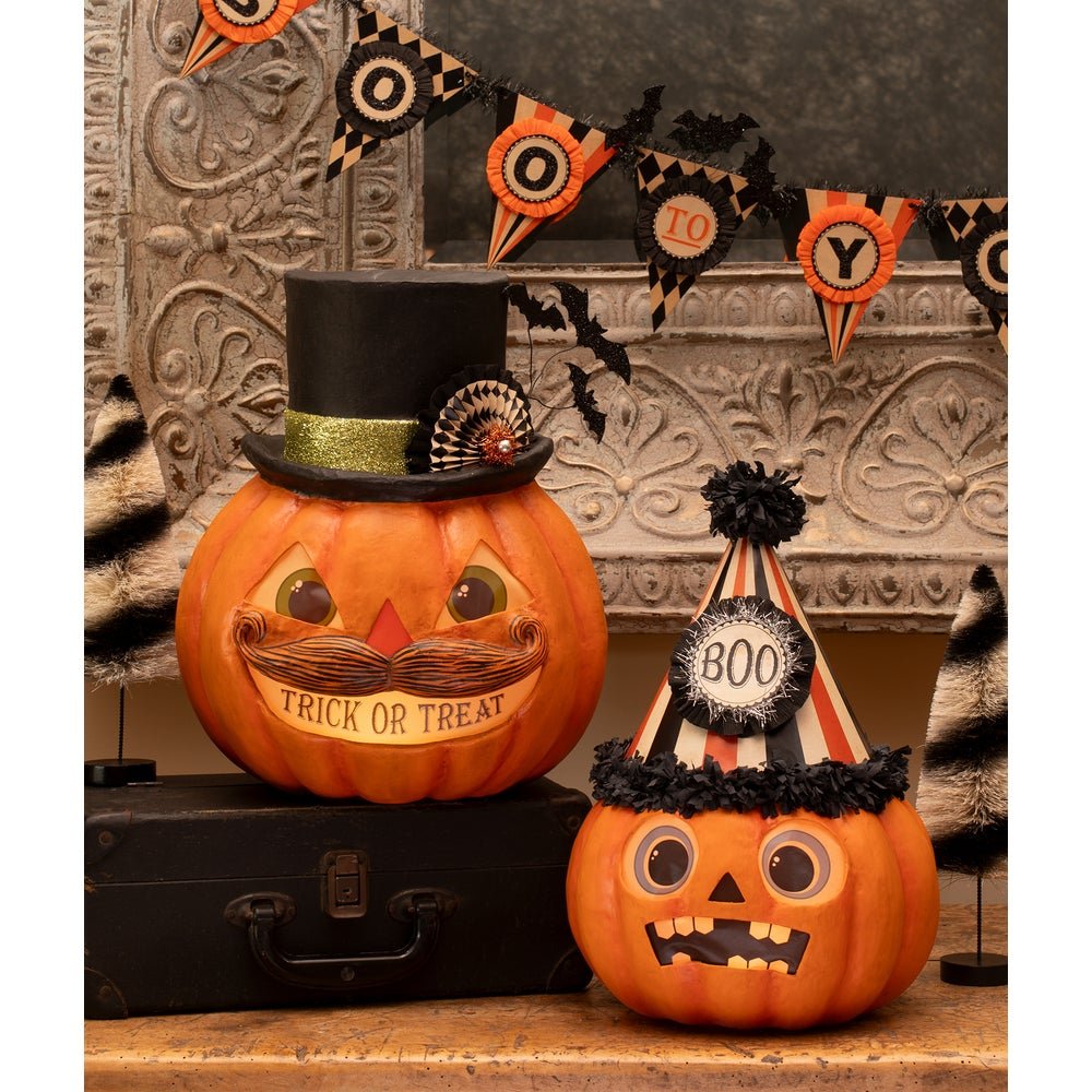 Bethany Lowe Halloween Boo Party Pumpkin TJ4307 - The Primitive Pineapple Collection