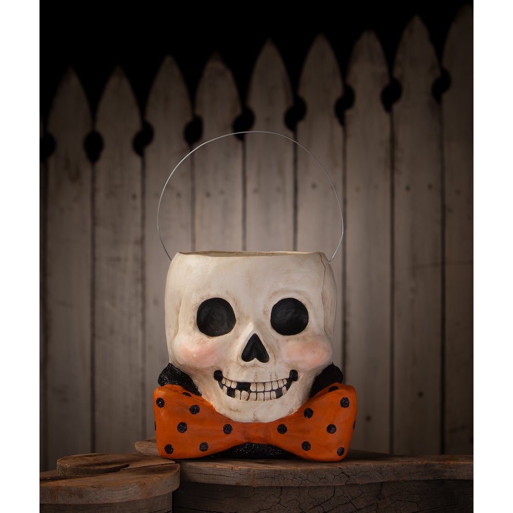 Bethany Lowe Halloween Mr. Albert Skully Bucket TJ4309 - The Primitive Pineapple Collection