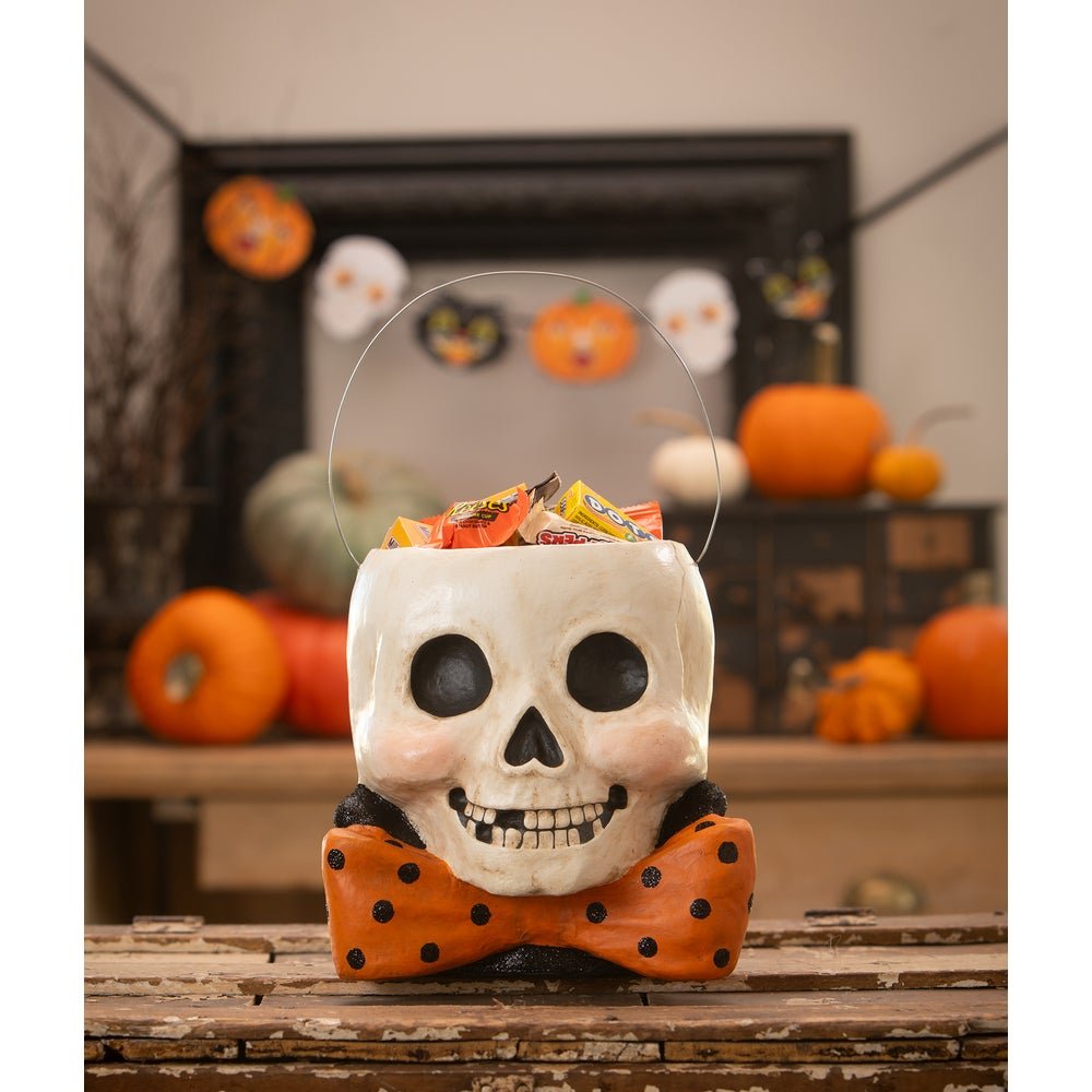 Bethany Lowe Halloween Mr. Albert Skully Bucket TJ4309 - The Primitive Pineapple Collection