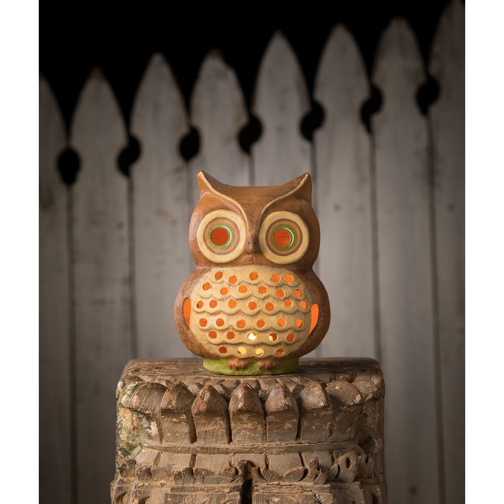 Bethany Lowe Halloween Shining Bright Owl Luminary TJ4310 - The Primitive Pineapple Collection