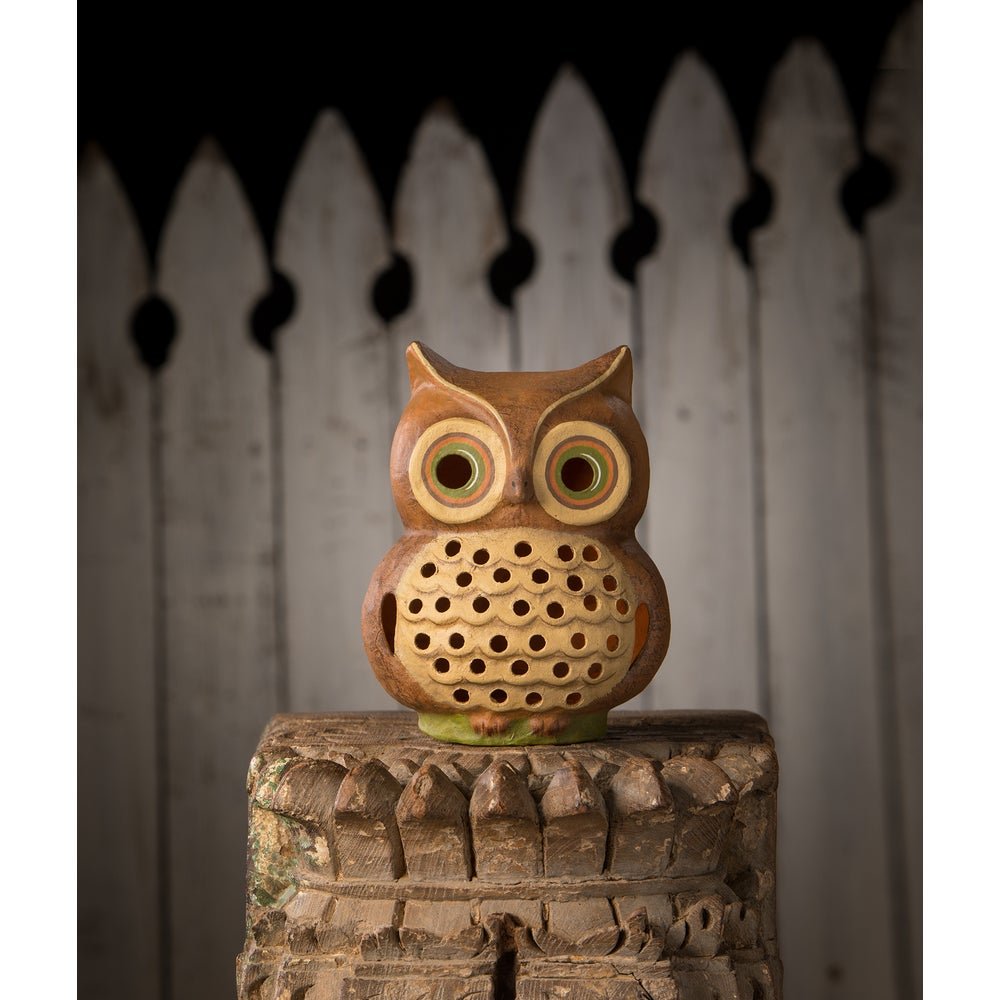 Bethany Lowe Halloween Shining Bright Owl Luminary TJ4310 - The Primitive Pineapple Collection