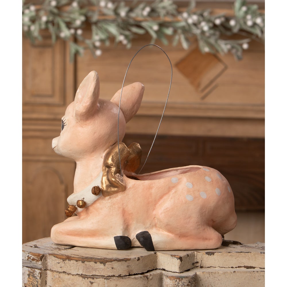 Bethany Lowe Christmas Pinky Reindeer Bucket TJ4320 - The Primitive Pineapple Collection