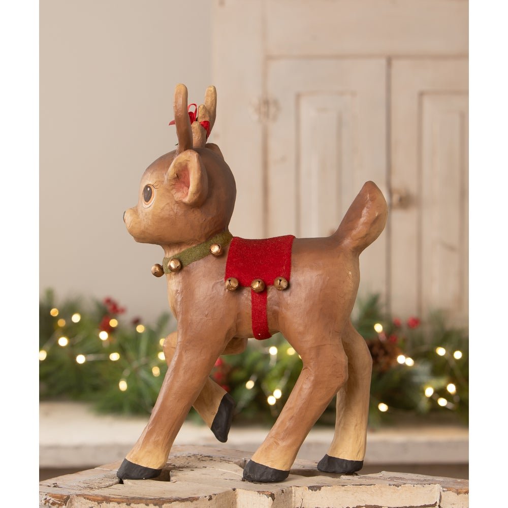 Bethany Lowe Christmas Retro Reindeer w/ Bells TJ6251 - The Primitive Pineapple Collection