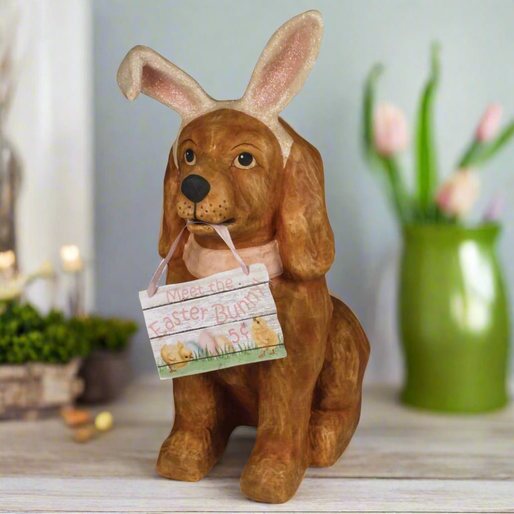 Bethany Lowe Spring Easter Large Easter Bunny Dog TJ7732 - The Primitive Pineapple Collection