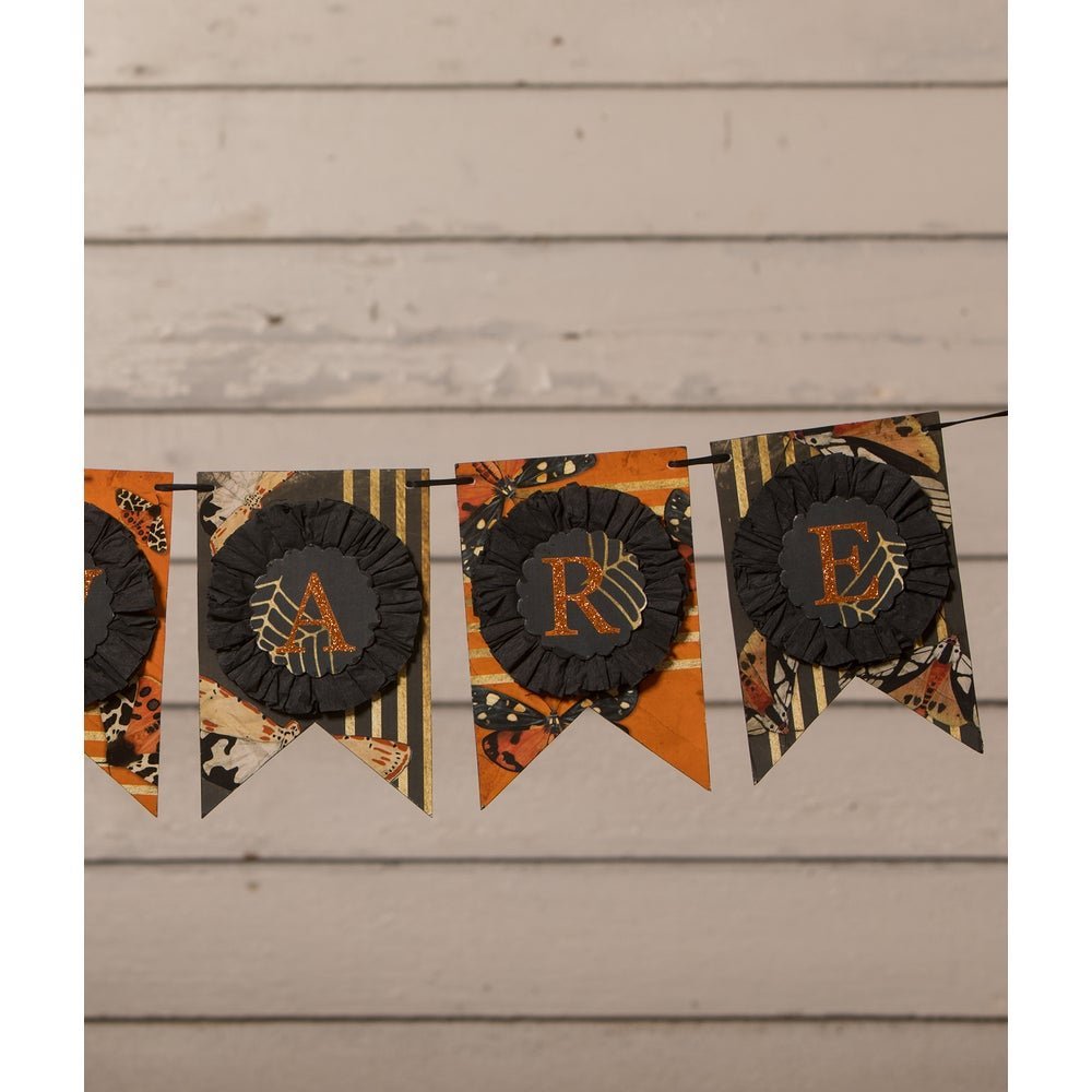 Bethany Lowe Halloween Beware Moth Garland TL2352 - The Primitive Pineapple Collection