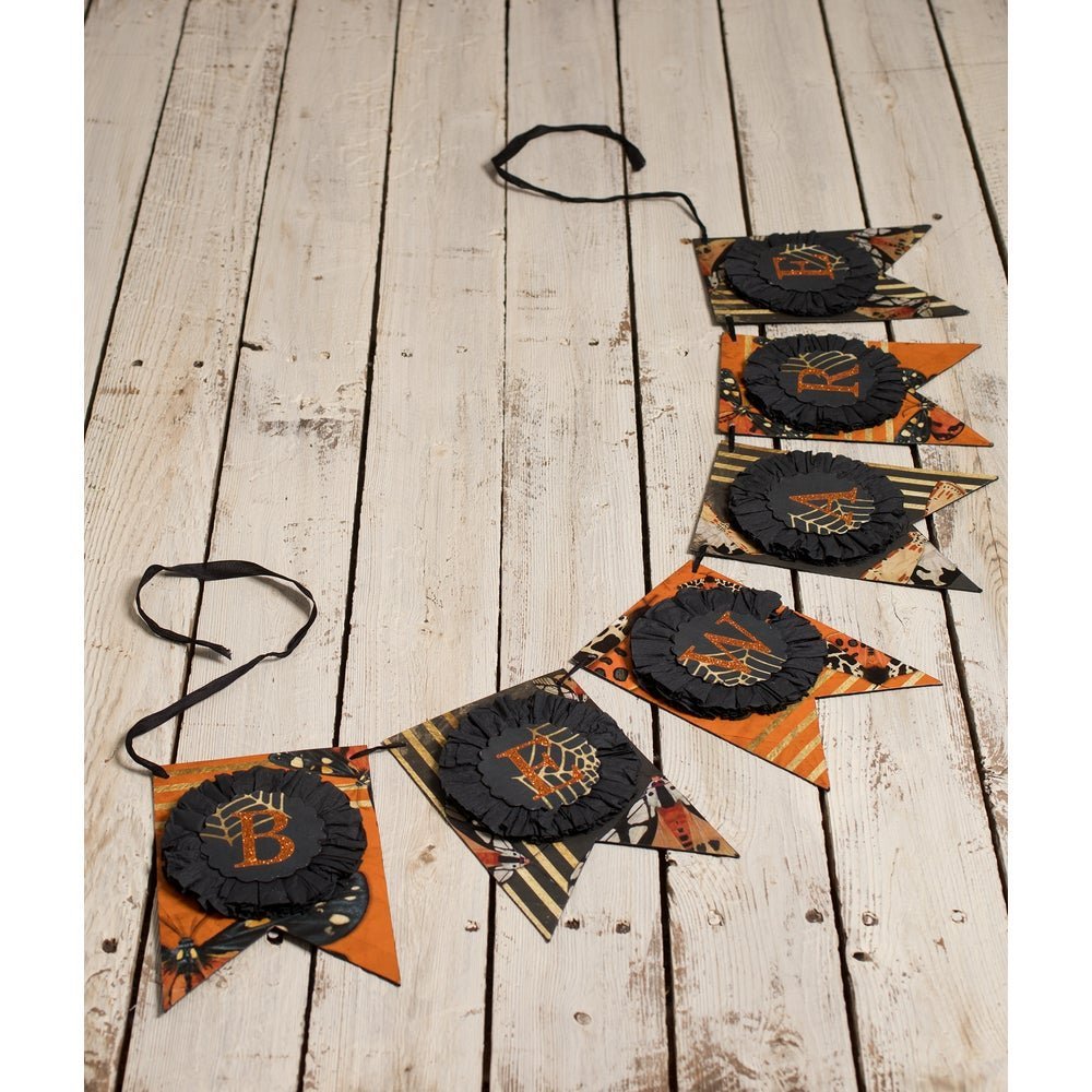 Bethany Lowe Halloween Beware Moth Garland TL2352 - The Primitive Pineapple Collection