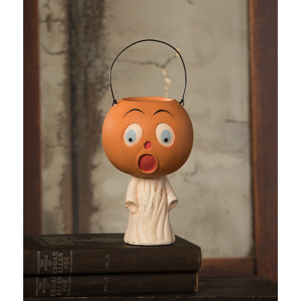 Bethany Lowe Halloween Vintage Scared Pumpkin Ghost TL3360 - The Primitive Pineapple Collection