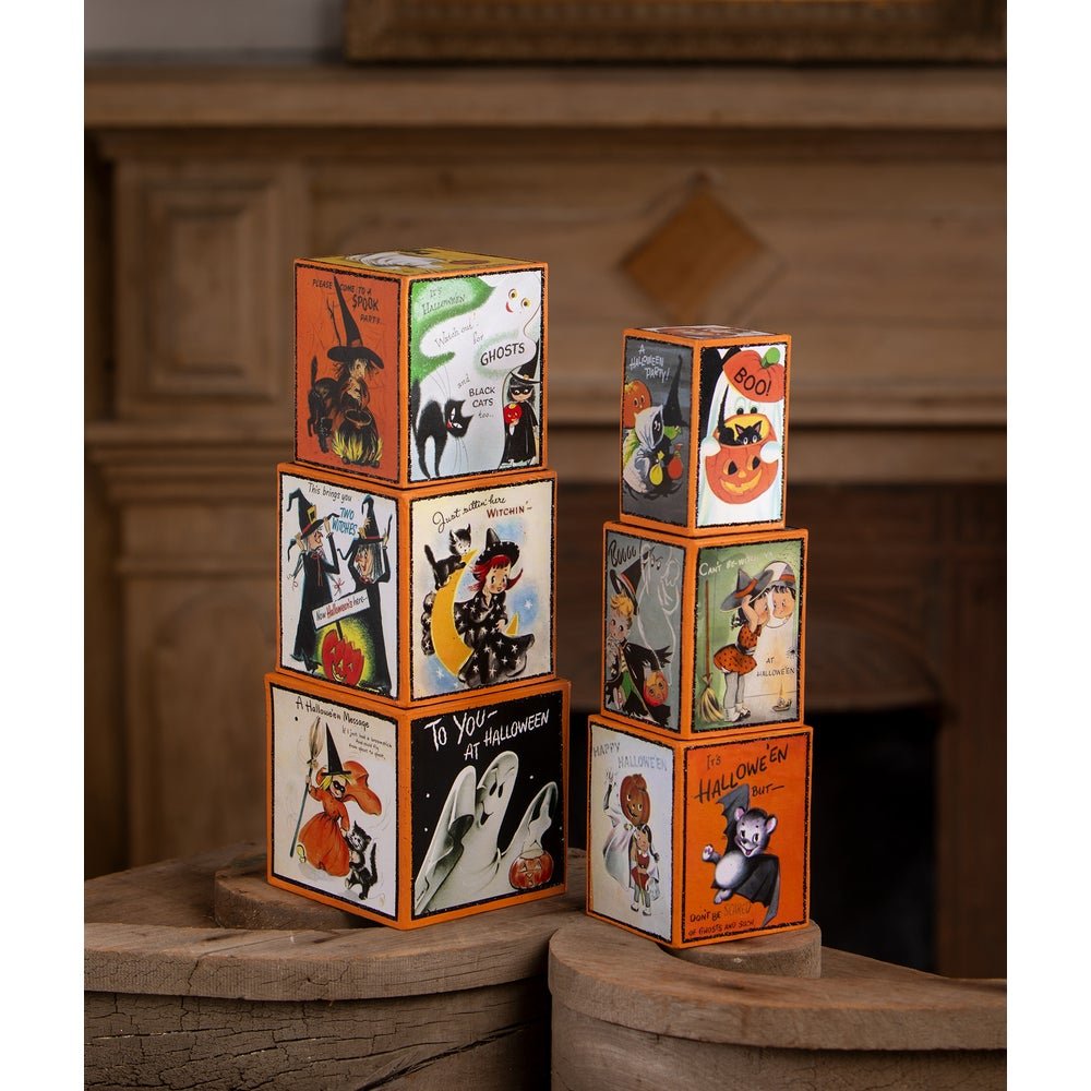 Bethany Lowe Halloween Retro Stacking Blocks TL4356 - The Primitive Pineapple Collection