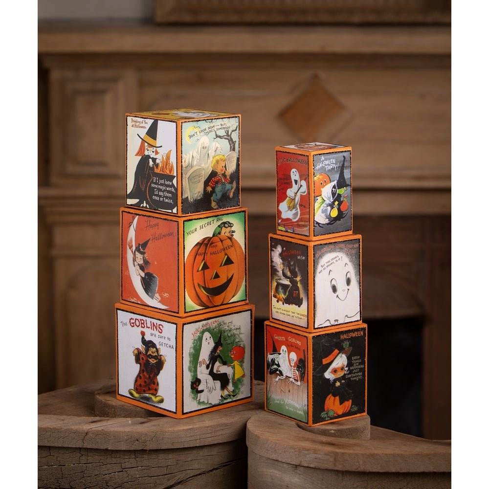 Bethany Lowe Halloween Retro Stacking Blocks TL4356 - The Primitive Pineapple Collection