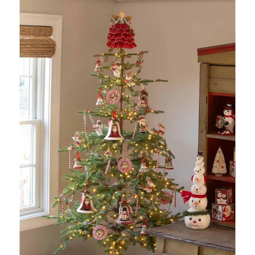 Bethany Lowe Christmas Kitschmas Snowman in Bell TL4375 - The Primitive Pineapple Collection
