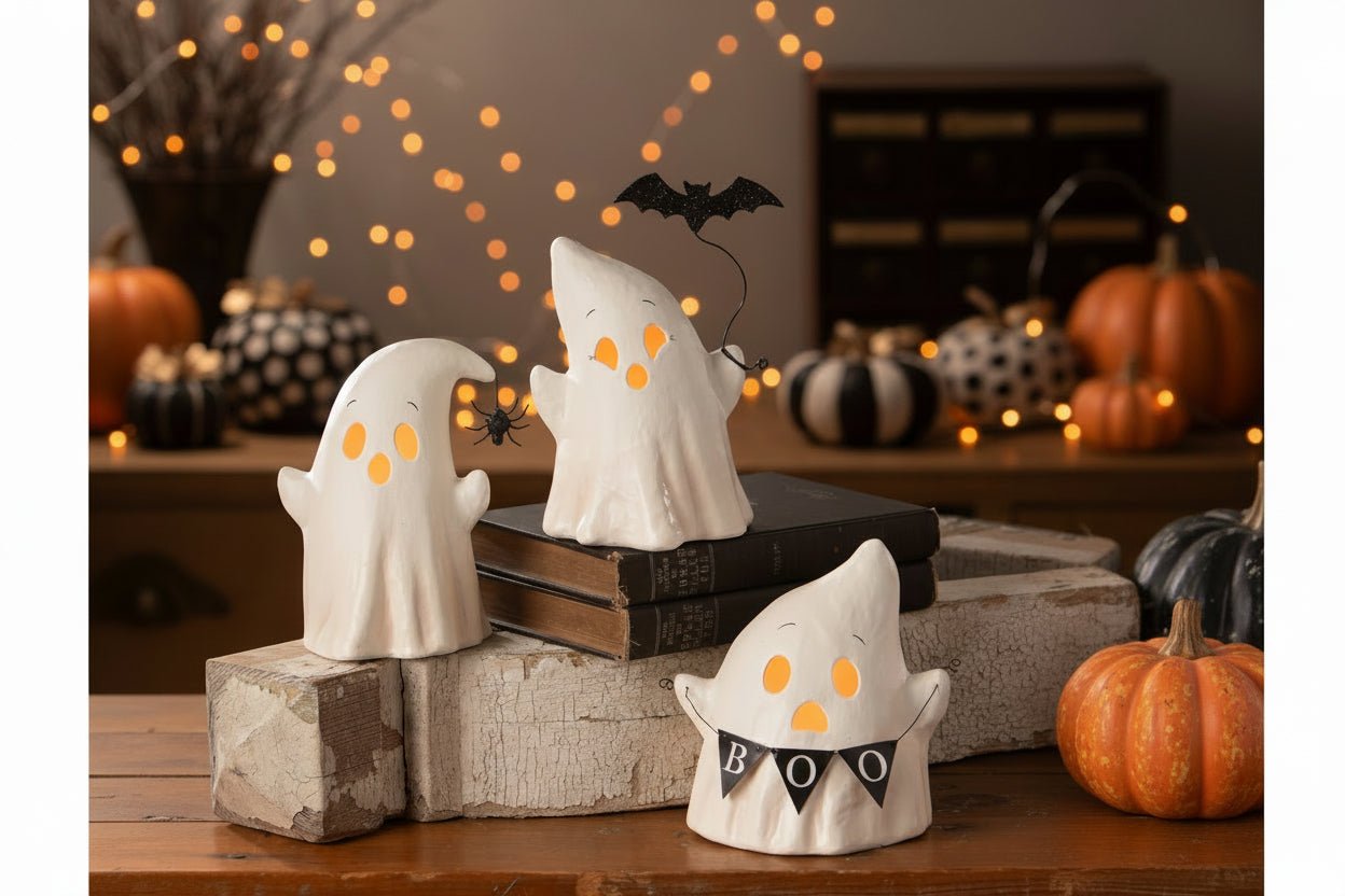 Bethany Lowe Halloween Luminary Boo with Banner TL5357 - The Primitive Pineapple Collection