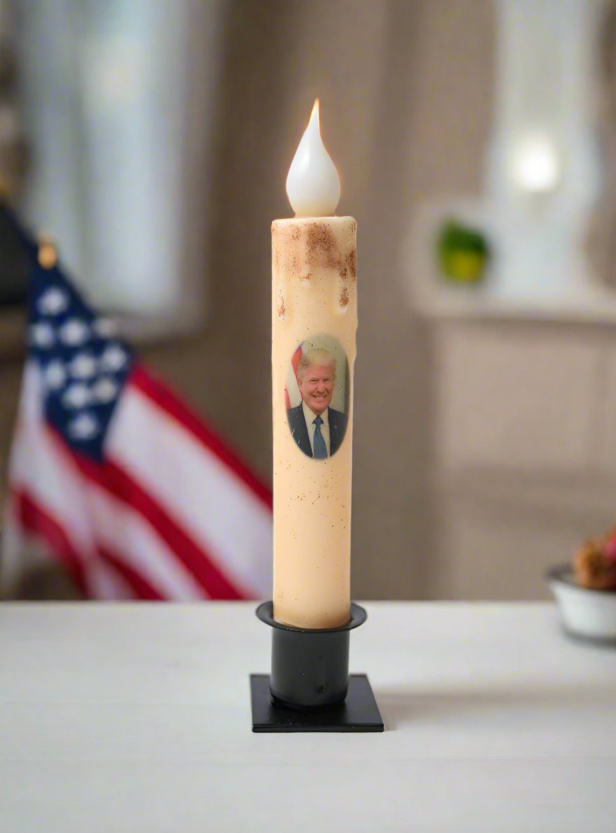 Americana Trump 7" LED Timer Taper Candle - The Primitive Pineapple Collection