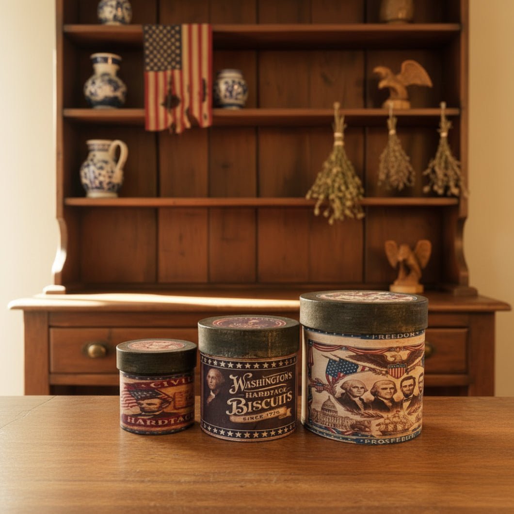 Primitive USA Patriotic Three Stack Round Box Set - The Primitive Pineapple Collection