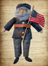 Primitive Farmhouse Handcrafted Civil War Soldier USA Flag Rag Doll 18" - The Primitive Pineapple Collection