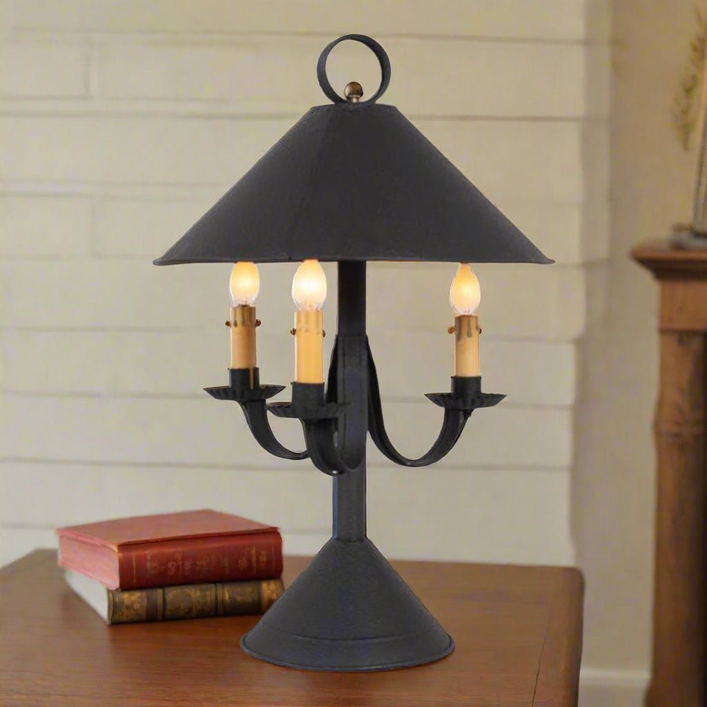 Primitive Colonial Tin Walker House Lamp Black 21" - The Primitive Pineapple Collection