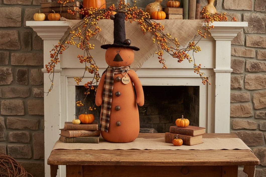 Honey and Me Halloween Perry the Jingle Bell Jack-O-Lantern - The Primitive Pineapple Collection