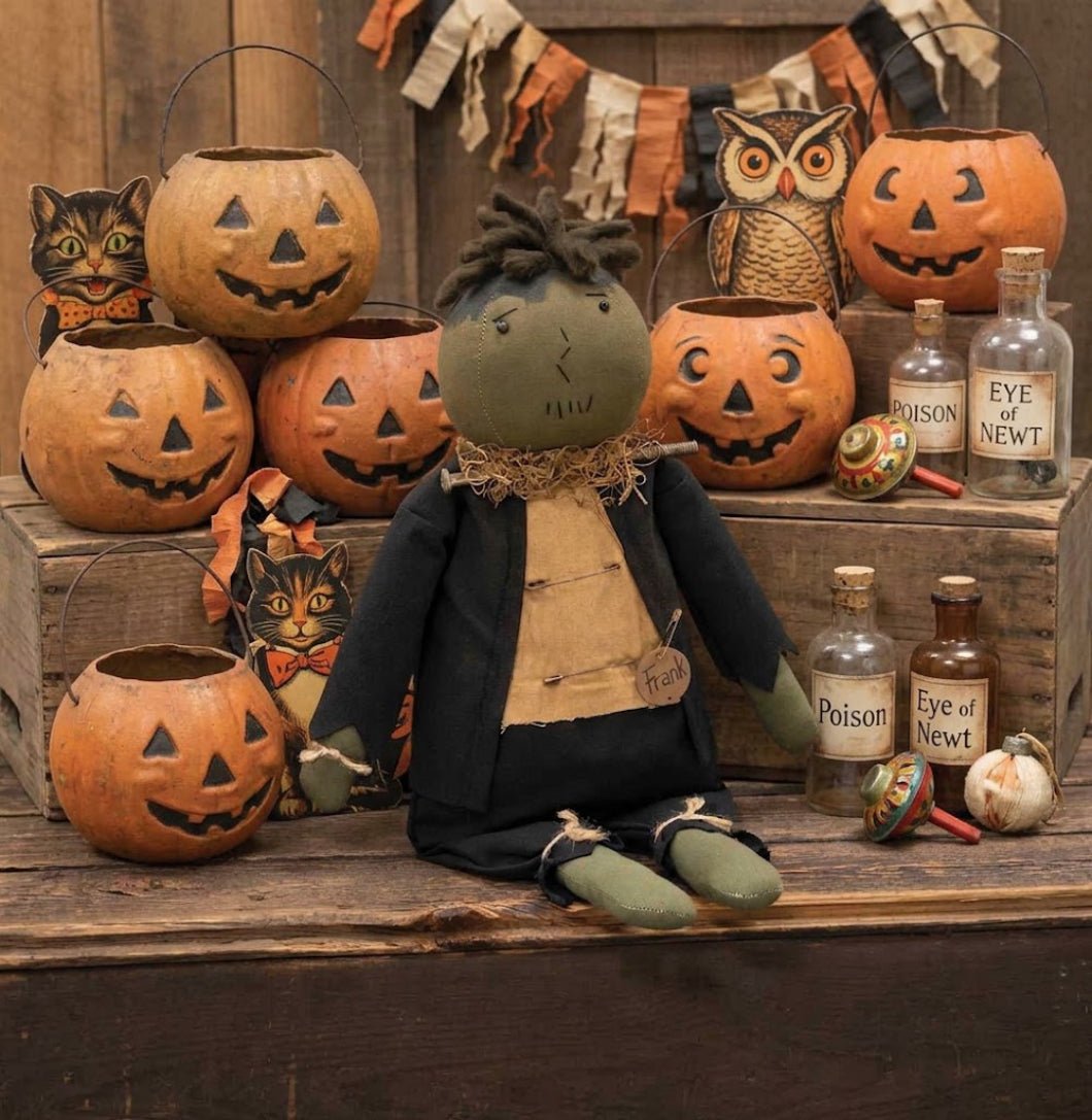 Primitive Halloween Frank Doll 21" - The Primitive Pineapple Collection