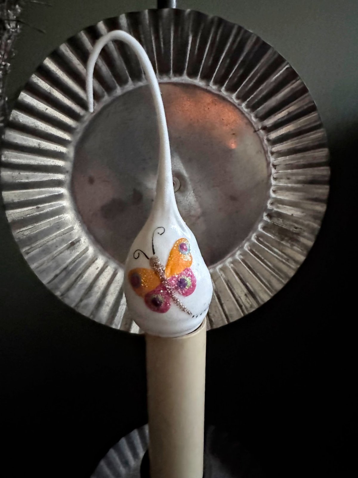 Spring Easter Whimsical Hand - dipped Spring White Butterfly Bulb - The Primitive Pineapple Collection