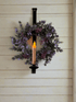 Primitive Colonial Hand Forged Iron Wall Mount Wreath & Taper Holder 19" - The Primitive Pineapple Collection